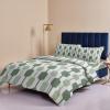 4 Piece Full Mid Century Breathable Comforter Covers Ultra Soft Bed Sheet with Decoretive 2 Pillow Shams Bedding Collection Sets Abstract Saga Green Stripe view 4