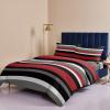 Abstract Red Grey White Black Stripe 4 Piece California King Aesthetic Breathable Comforter Covers Ultra Soft Bed Sheet with Decoretive 2 Pillow Shams Bedding Collection Sets view 4