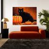 Sense Canvas Black Cat Pumpkin 5 Canvas Art - Home Decor Wall Art Print Poster Painting Large 40x30 / 1.5" view 3