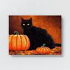 Sense Canvas Black Cat Pumpkin 5 Canvas Art - Home Decor Wall Art Print Poster Painting Large 40x30 / 1.5" view 4