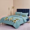 4 Piece California King Farmhouse Gnomes Bee with Spring Sunflowers Breathable Comforter Covers Ultra Soft Bed Sheet with Decoretive 2 Pillow Shams Bedding Collection Sets White Daisy on Teal view 4