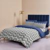 4 Piece California King Modern Chevron Striped Breathable Comforter Covers Ultra Soft Bed Sheet with Decoretive 2 Pillow Shams Bedding Collection Sets Grey White Zig Zag Herringbone view 4