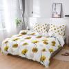 4 Piece California King Abstract Poppy Flower Blossom Breathable Comforter Covers Ultra Soft Bed Sheet with Decoretive 2 Pillow Shams Bedding Collection Sets Yellow Wild Floral view 3