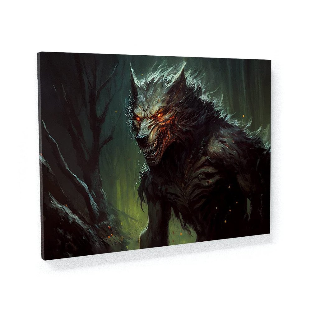 Sense Canvas Werewolf 11 Canvas Art - Home Decor Wall Art Print Poster Painting Large 40x30 / 1.5"