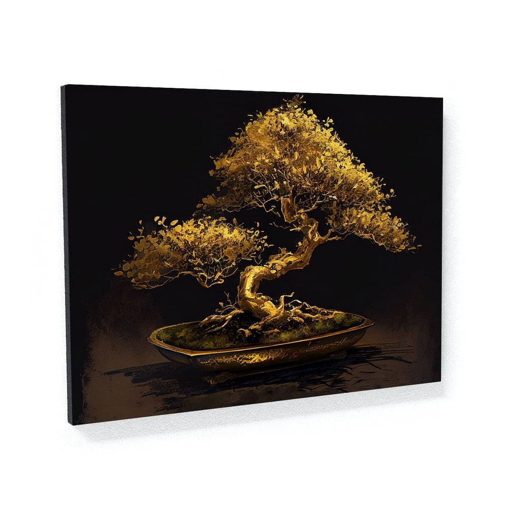 Sense Canvas Bonsai Tree 46 Canvas Art - Home Decor Wall Art Print Poster Painting Medium 24x18 / 1.5"