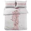 4 Piece California King Spring Peach Blossom Abstract Marble Breathable Comforter Covers Ultra Soft Bed Sheet with Decoretive 2 Pillow Shams Bedding Collection Sets Nature Floral Stone Art view 2