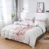 4 Piece California King Spring Peach Blossom Abstract Marble Breathable Comforter Covers Ultra Soft Bed Sheet with Decoretive 2 Pillow Shams Bedding Collection Sets Nature Floral Stone Art view 3