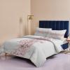 4 Piece California King Spring Peach Blossom Abstract Marble Breathable Comforter Covers Ultra Soft Bed Sheet with Decoretive 2 Pillow Shams Bedding Collection Sets Nature Floral Stone Art view 4