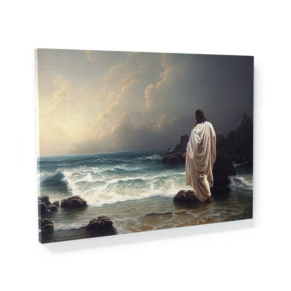 Sense Canvas Jesus 25 Canvas Art - Home Decor Wall Art Print Poster Painting Small 16x12 / 0.75"