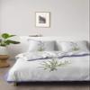 4 Piece Full Spring Farm Country Lavender Flower Breathable Comforter Covers Ultra Soft Bed Sheet with Decoretive 2 Pillow Shams Bedding Collection Sets Purple Frame on White view 1