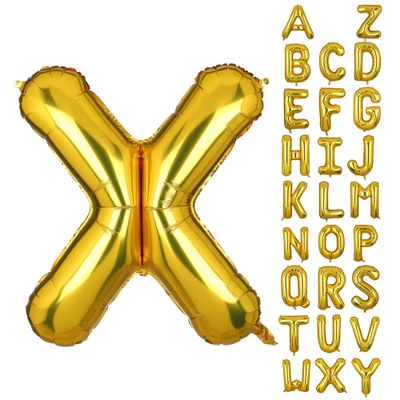 40 Inch Large Gold Letter X Foil Balloons Hellium Golden Big Mylar Balloon for Birthday Party Decoration Custom Word