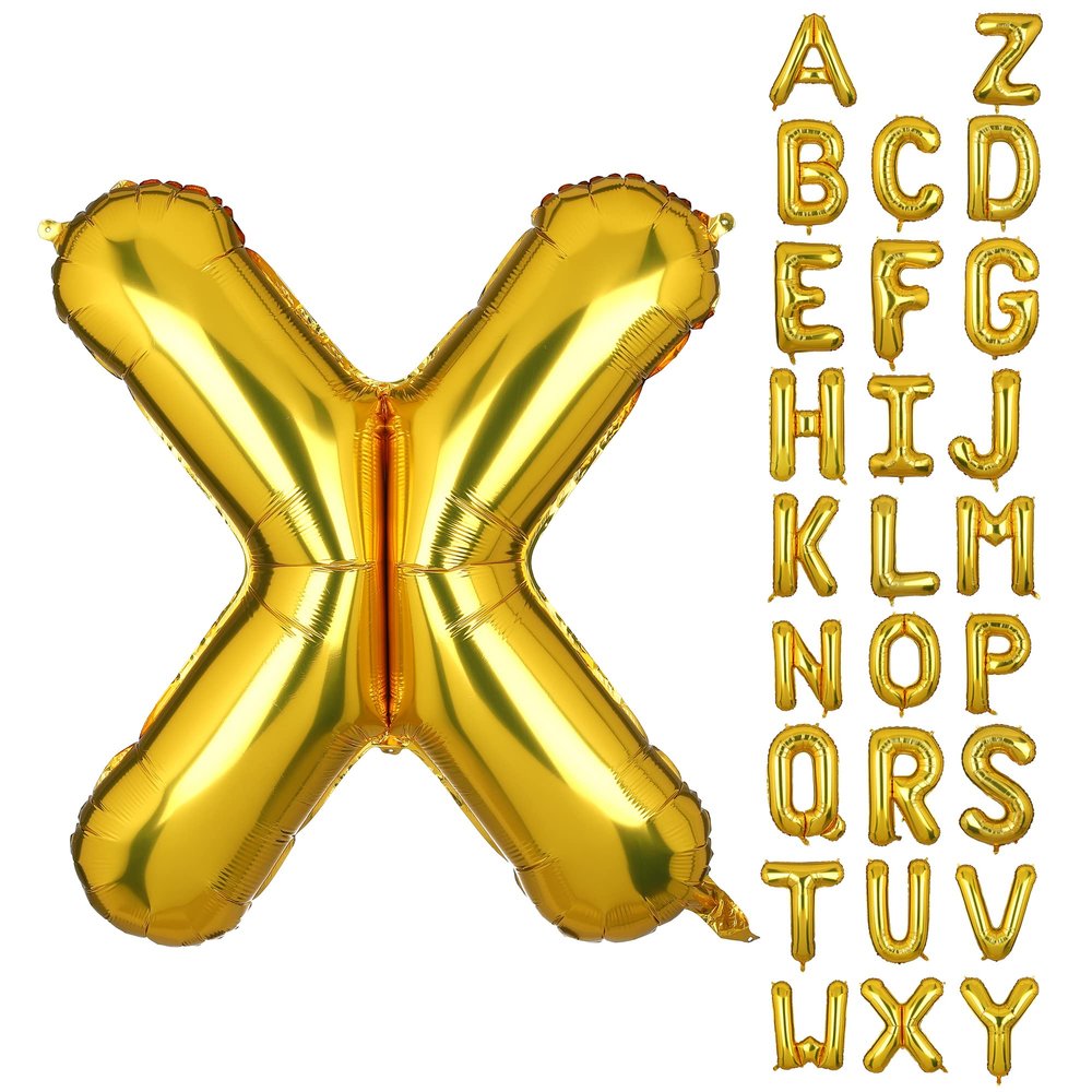 40 Inch Large Gold Letter X Foil Balloons Hellium Golden Big Mylar Balloon for Birthday Party Decoration Custom Word