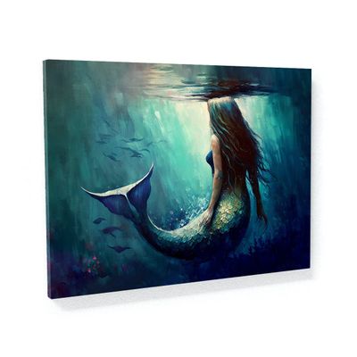 Sense Canvas Mermaid Fantasy 18 Canvas Art - Home Decor Wall Art Print Poster Painting Small 16x12 / 0.75"