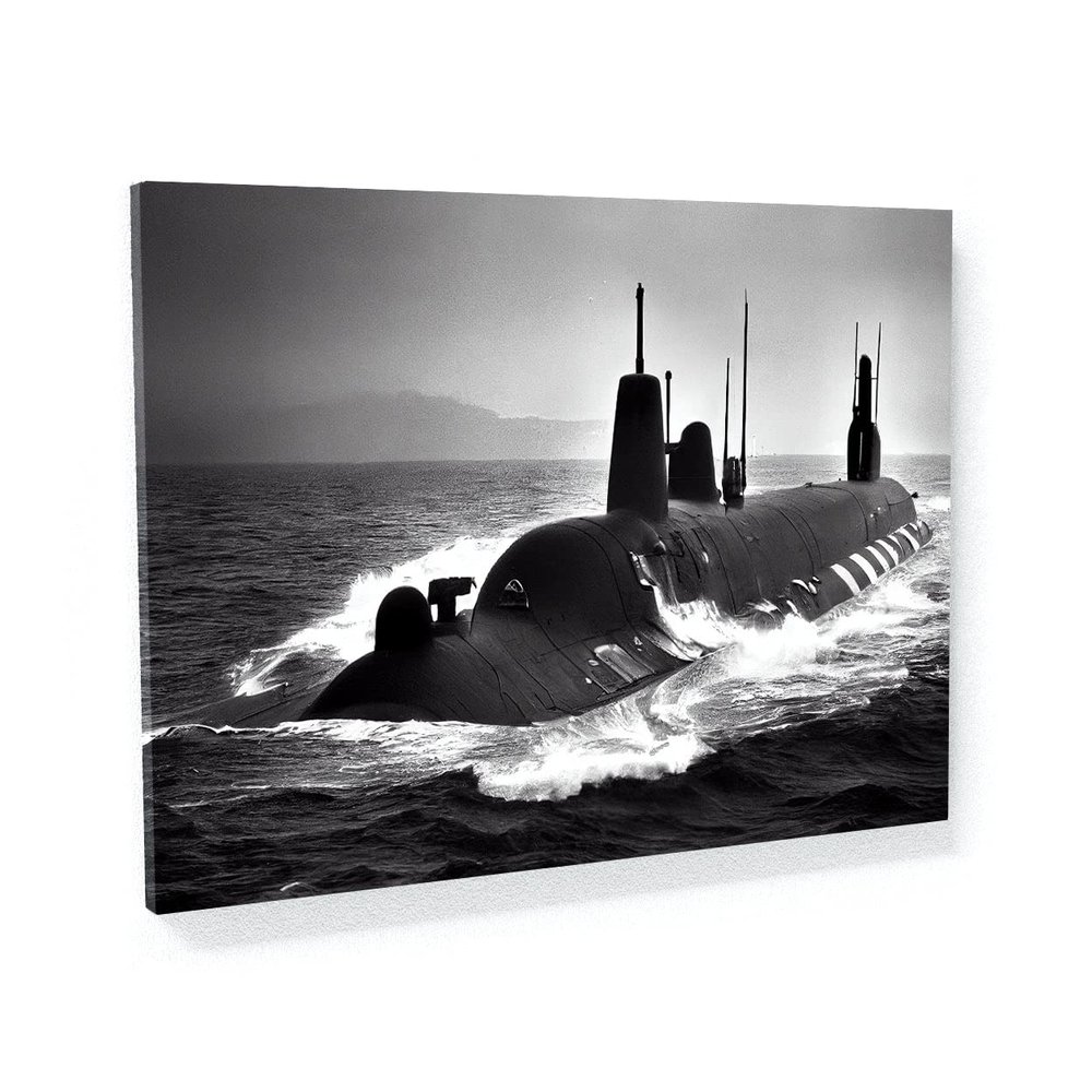 Sense Canvas Submarine 5 Canvas Art - Home Decor Wall Art Print Poster Painting Large 40x30 / 1.5"