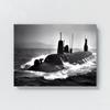 Sense Canvas Submarine 5 Canvas Art - Home Decor Wall Art Print Poster Painting Large 40x30 / 1.5" view 4