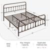 Topeakmart King Size Victorian Style Metal Bed Frame with Headboard/Mattress Foundation/No Box Spring Needed/Under Bed Storage/Strong Slat Support Bronze view 2