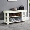 Convenience Concepts Oxford Utility Mudroom Bench with Shelves, Ivory view 2