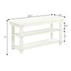 Convenience Concepts Oxford Utility Mudroom Bench with Shelves, Ivory view 3