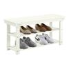Convenience Concepts Oxford Utility Mudroom Bench with Shelves, Ivory view 4