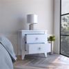 Atlin Designs Engineered Wood Nightstand for Bedroom in White Finish view 2