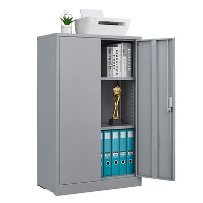 CNANXU Metal Garage Storage Cabinet - 42" Locking Metal Storage Cabinet with 2 Doors and Adjustable Shelves & Locking Doors - Garage Cabinets for Tool Storage (Gray)