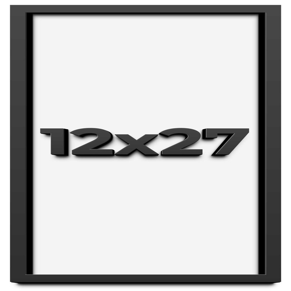 12x27 Shadow Box Frame Black | 1 Inch Deep Solid Wood Shadowbox Display Frame | UV Resistant Acrylic Plexiglass, Acid Free Backing, and Hanging Hardware | Dugan Picture Frame Style