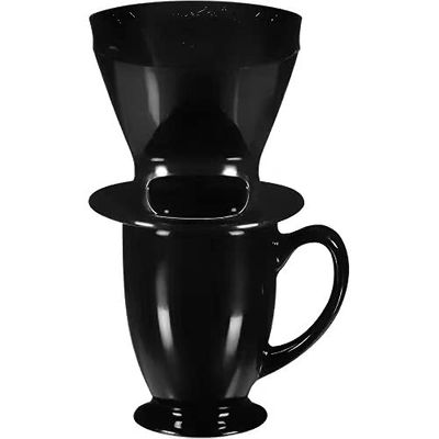 64010 Replace Melitta Cone Pour-Over Coffee Brewer with ceramic Mug, Black