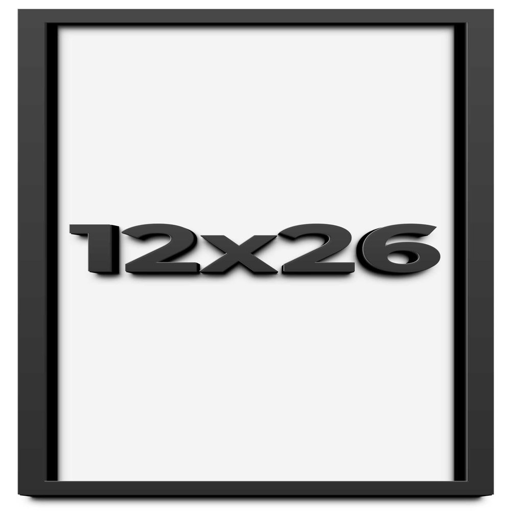 12x26 Shadow Box Frame Black | 1 Inch Deep Solid Wood Shadowbox Display Frame | UV Resistant Acrylic Plexiglass, Acid Free Backing, and Hanging Hardware | Dugan Picture Frame Style