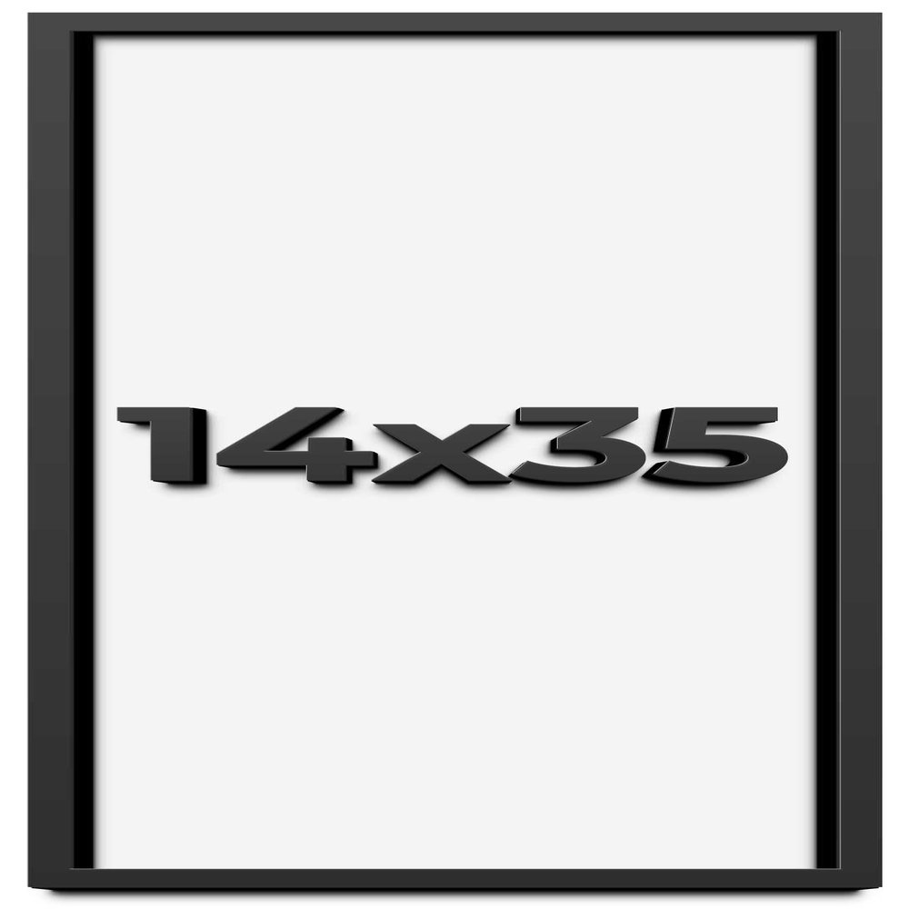 14x35 Shadow Box Frame Black | 1 Inch Deep Solid Wood Shadowbox Display Frame | UV Resistant Acrylic Plexiglass, Acid Free Backing, and Hanging Hardware | Dugan Picture Frame Style