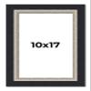 10x17 Frame Black Real Wood Picture Frame Width 2.25 Inches | Interior Frame Depth 0.5 Inches | Bridger Silver Traditional Photo Frame Complete with UV Acrylic, Foam Board Backing & Hanging Hardware view 1