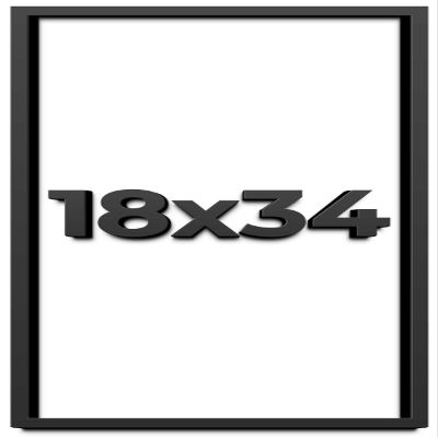 18x34 Shadow Box Frame Black | 1 Inch Deep Solid Wood Shadowbox Display | UV Resistant Acrylic Plexiglass, Acid Free Backing, Hanging Hardware | Dugan Picture Frame Style