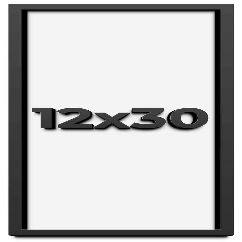 12x30 Shadow Box Frame Black | 1 Inch Deep Solid Wood Shadowbox Display Frame | UV Resistant Acrylic Plexiglass, Acid Free Backing, and Hanging Hardware | Dugan Picture Frame Style