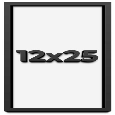 12x25 Shadow Box Frame Black | 1 Inch Deep Solid Wood Shadowbox Display Frame | UV Resistant Acrylic Plexiglass, Acid Free Backing, and Hanging Hardware | Dugan Picture Frame Style