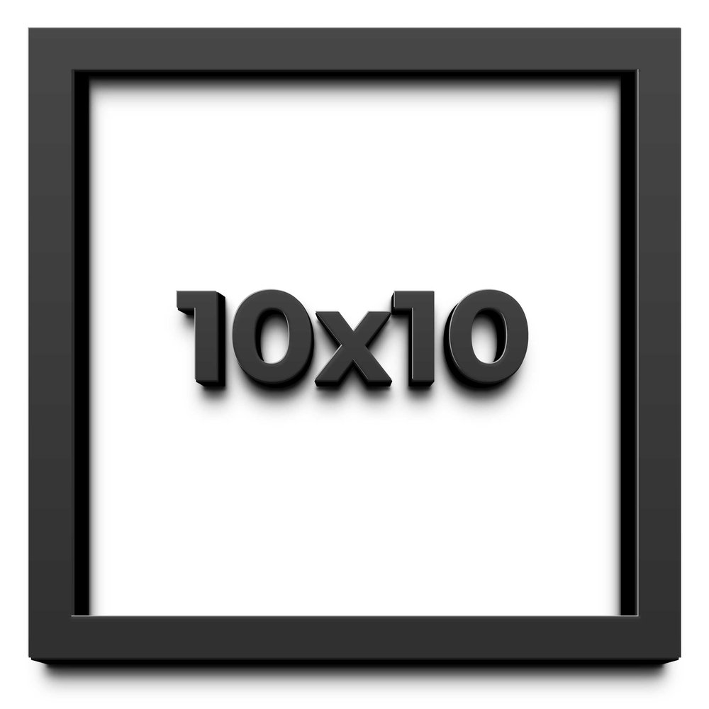 10x10 Shadow Box Frame Black | 1 Inch Deep Solid Wood Shadowbox Display Frame | UV Resistant Acrylic Plexiglass, Acid Free Backing, and Hanging Hardware | Dugan Picture Frame Style