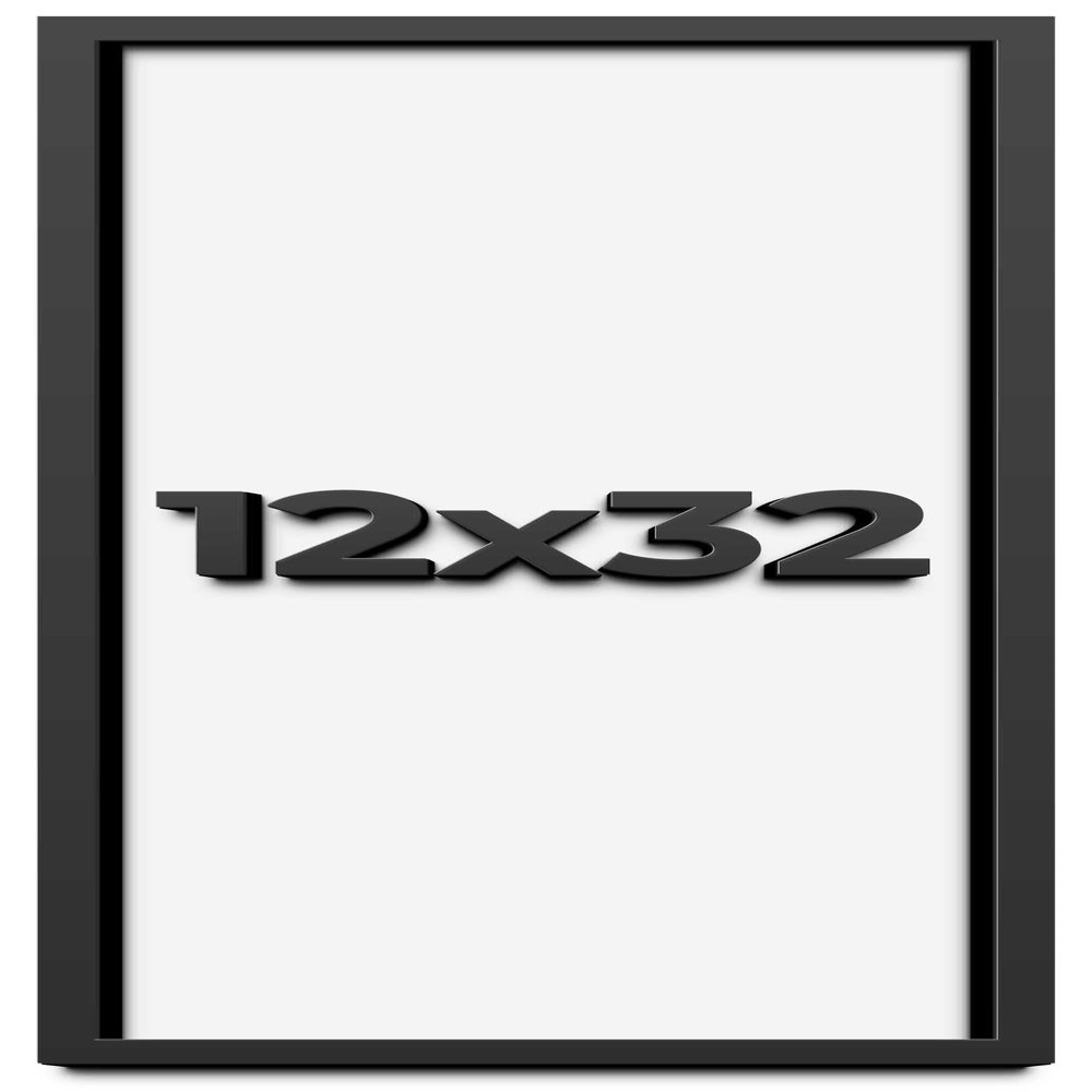 12x32 Shadow Box Frame Black | 1 Inch Deep Solid Wood Shadowbox Display Frame | UV Resistant Acrylic Plexiglass, Acid Free Backing, and Hanging Hardware | Dugan Picture Frame Style