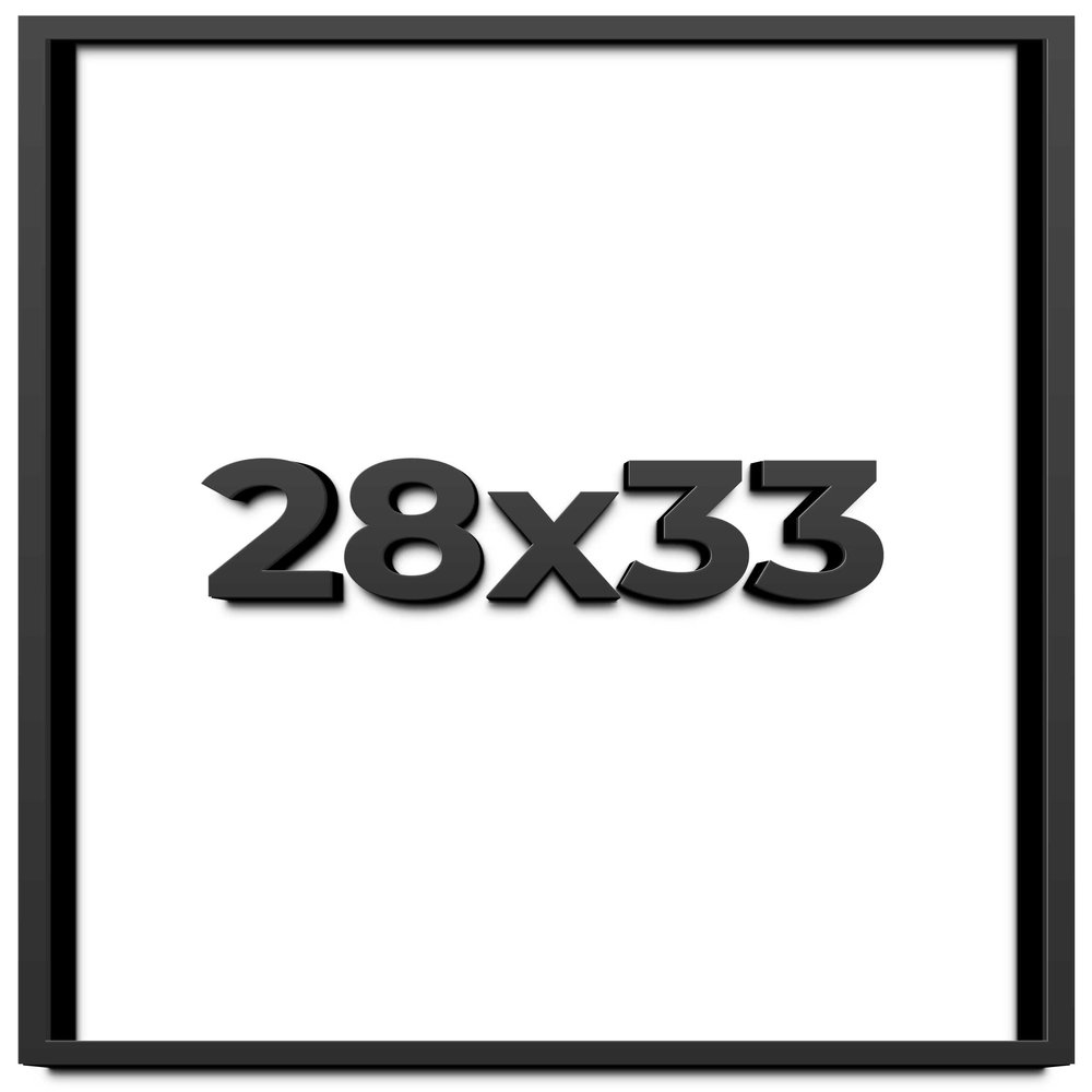 28x33 Shadow Box Frame Black | 1 Inch Deep Solid Wood Shadowbox Display Frame | UV Resistant Acrylic Plexiglass, Acid Free Backing, and Hanging Hardware | Dugan Picture Frame Style