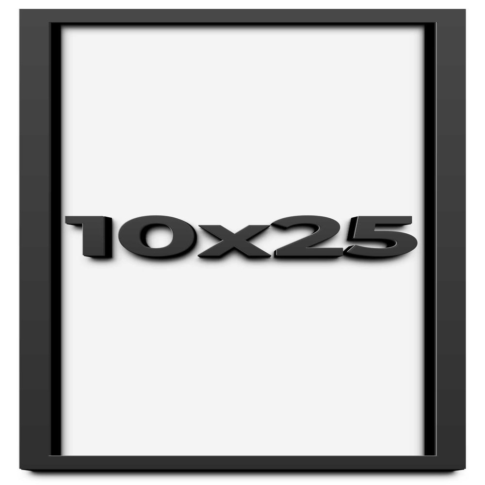 10x25 Shadow Box Frame Black | 1 Inch Deep Solid Wood Shadowbox Display Frame | UV Resistant Acrylic Plexiglass, Acid Free Backing, and Hanging Hardware | Dugan Picture Frame Style