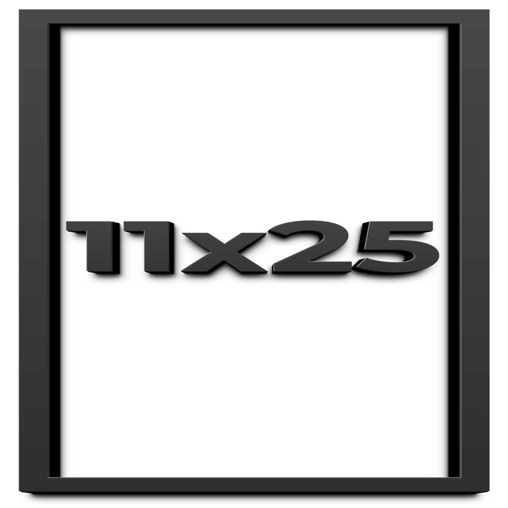 11x25 Shadow Box Frame Black | 1 Inch Deep Solid Wood Shadowbox Display Frame | UV Resistant Acrylic Plexiglass, Acid Free Backing, and Hanging Hardware | Dugan Picture Frame Style