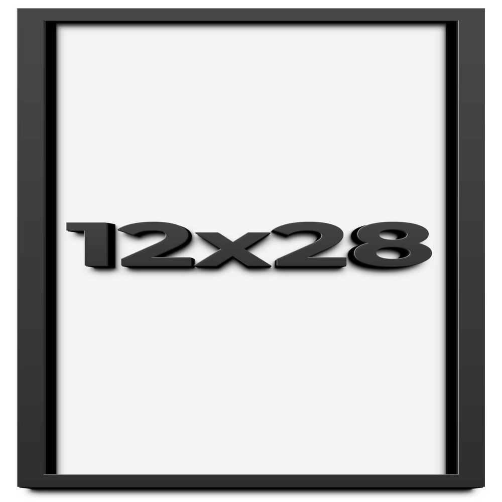 12x28 Shadow Box Frame Black | 1 Inch Deep Solid Wood Shadowbox Display Frame | UV Resistant Acrylic Plexiglass, Acid Free Backing, and Hanging Hardware | Dugan Picture Frame Style