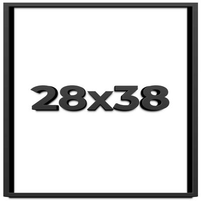 28x38 Shadow Box Frame Black | 1 Inch Deep Solid Wood Shadowbox Display Frame | UV Resistant Acrylic Plexiglass, Acid Free Backing, and Hanging Hardware | Dugan Picture Frame Style