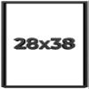 28x38 Shadow Box Frame Black | 1 Inch Deep Solid Wood Shadowbox Display Frame | UV Resistant Acrylic Plexiglass, Acid Free Backing, and Hanging Hardware | Dugan Picture Frame Style view 1