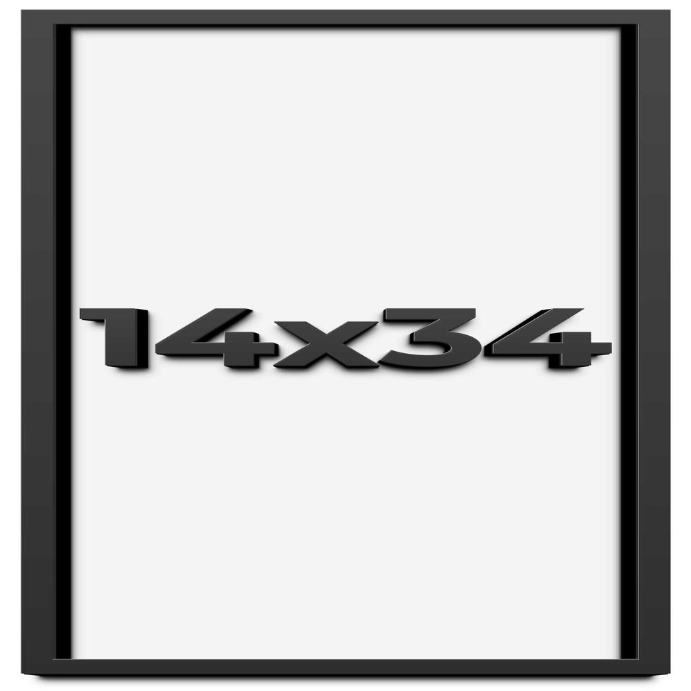 14x34 Shadow Box Frame Black | 1 Inch Deep Solid Wood Shadowbox Display Frame | UV Resistant Acrylic Plexiglass, Acid Free Backing, and Hanging Hardware | Dugan Picture Frame Style