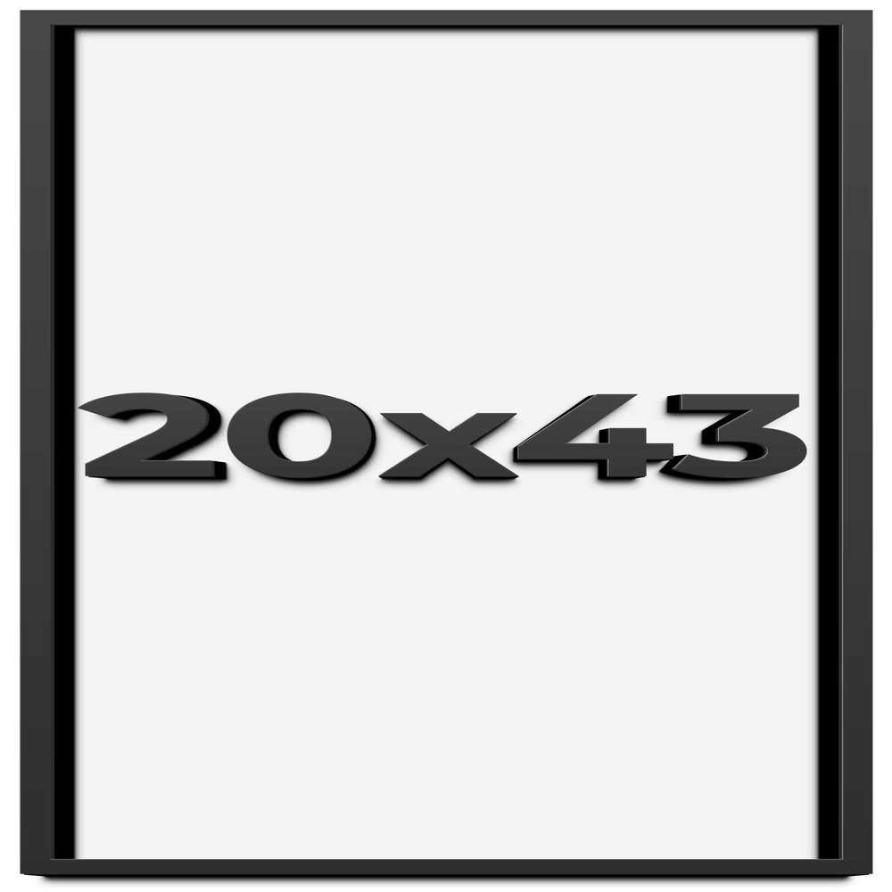 20x43 Shadow Box Frame Black | 1 Inch Deep Solid Wood Shadowbox Display Frame | UV Resistant Acrylic Plexiglass, Acid Free Backing, and Hanging Hardware | Dugan Picture Frame Style