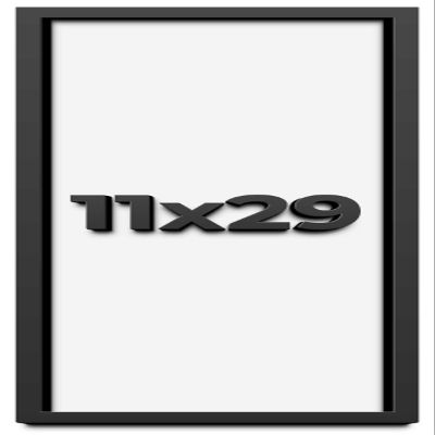 11x29 Shadow Box Frame Black | 1 Inch Deep Solid Wood Shadowbox Display Frame | UV Resistant Acrylic Plexiglass, Acid Free Backing, and Hanging Hardware | Dugan Picture Frame Style
