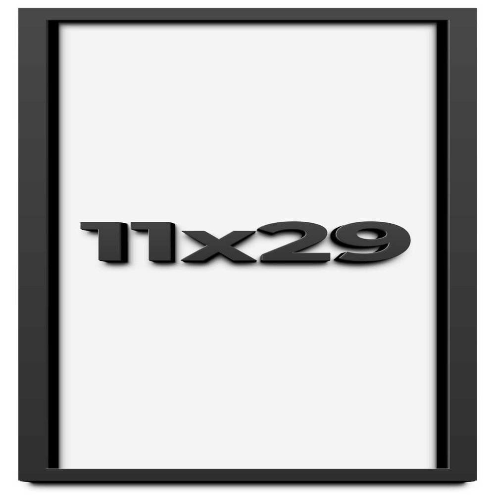 11x29 Shadow Box Frame Black | 1 Inch Deep Solid Wood Shadowbox Display Frame | UV Resistant Acrylic Plexiglass, Acid Free Backing, and Hanging Hardware | Dugan Picture Frame Style