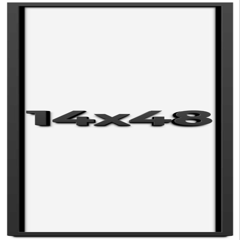 14x48 Shadow Box Frame Black | 1 Inch Deep Solid Wood Shadowbox Display Frame | UV Resistant Acrylic Plexiglass, Acid Free Backing, and Hanging Hardware | Dugan Picture Frame Style