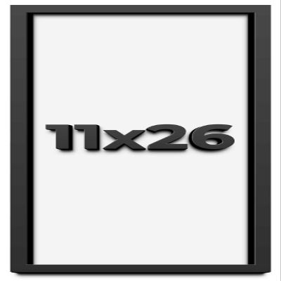 11x26 Shadow Box Frame Black | 1 Inch Deep Solid Wood Shadowbox Display Frame | UV Resistant Acrylic Plexiglass, Acid Free Backing, and Hanging Hardware | Dugan Picture Frame Style