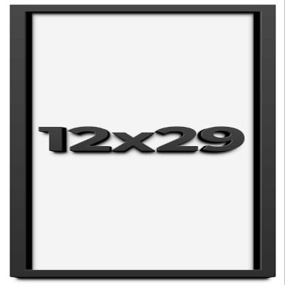 12x29 Shadow Box Frame Black | 1 Inch Deep Solid Wood Shadowbox Display Frame | UV Resistant Acrylic Plexiglass, Acid Free Backing, and Hanging Hardware | Dugan Picture Frame Style