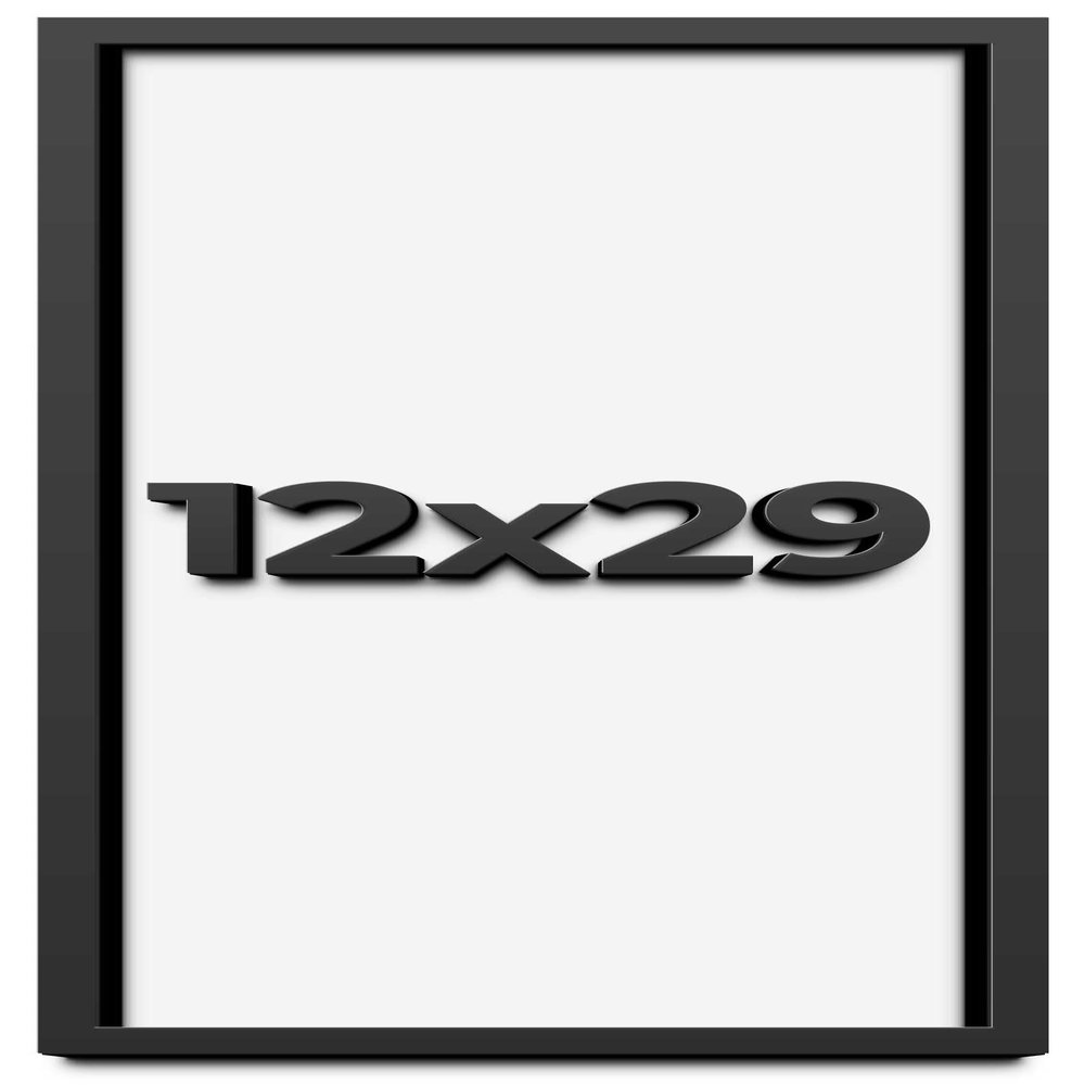 12x29 Shadow Box Frame Black | 1 Inch Deep Solid Wood Shadowbox Display Frame | UV Resistant Acrylic Plexiglass, Acid Free Backing, and Hanging Hardware | Dugan Picture Frame Style