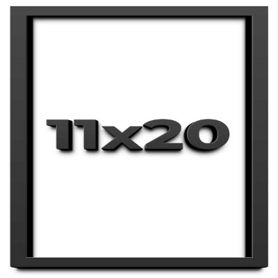 11x20 Shadow Box Frame Black | 1 Inch Deep Solid Wood Shadowbox Display Frame | UV Resistant Acrylic Plexiglass, Acid Free Backing, and Hanging Hardware | Dugan Picture Frame Style
